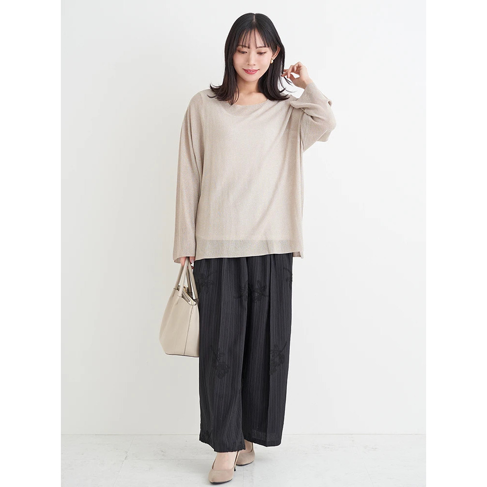 フラワー刺繍ワイドパンツ21