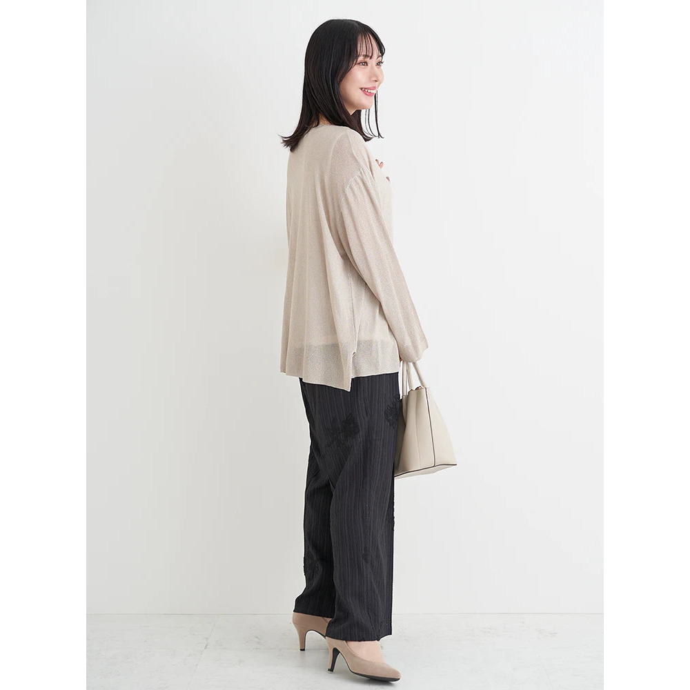 フラワー刺繍ワイドパンツ23