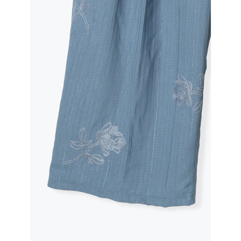 フラワー刺繍ワイドパンツ30