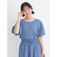 【接触冷感】[らくちんケア]シボ袖バルーンプルオーバー（セットアップ可）