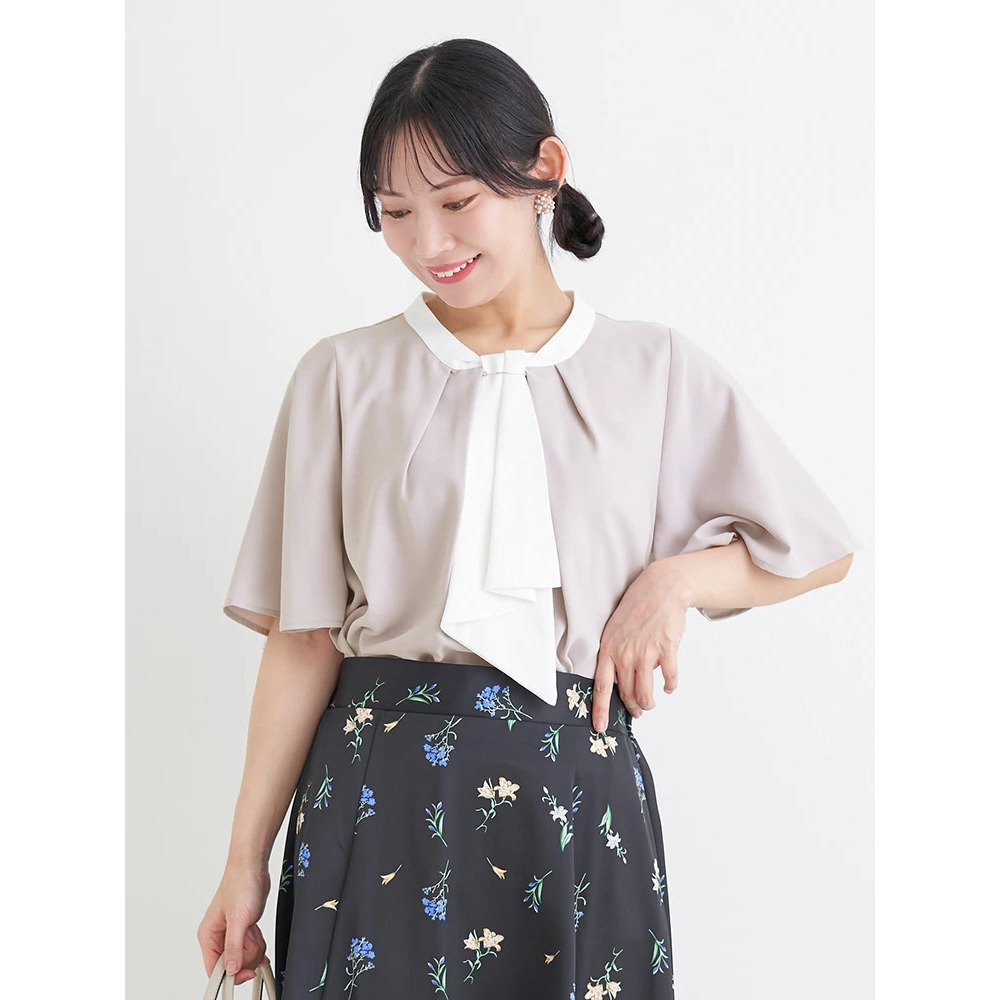 【ラクケア】マルチWAYボウタイブラウス