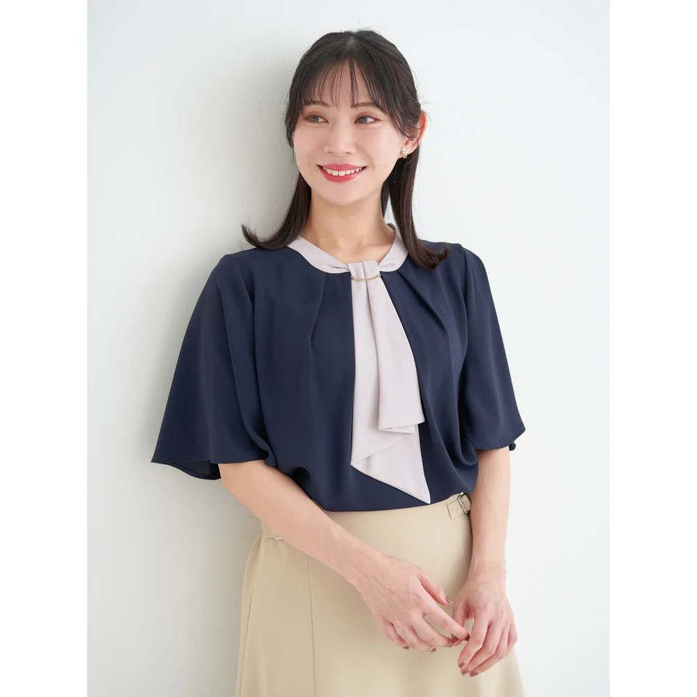 【ラクケア】マルチWAYボウタイブラウス1