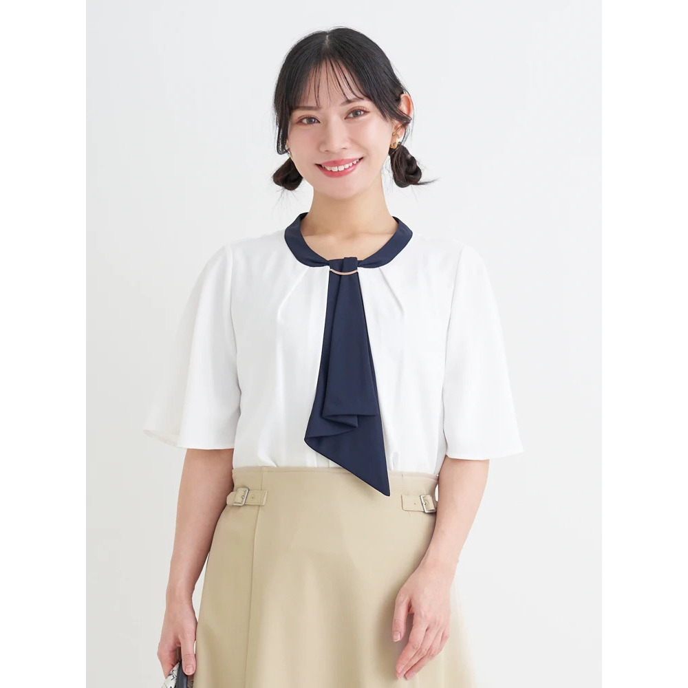 【ラクケア】マルチWAYボウタイブラウス1