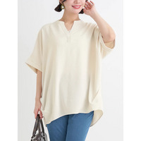 【接触冷感】[らくちんケア]シボスキッパーブラウス（セットアップ可）