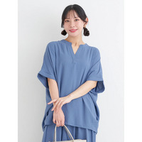 【接触冷感】[らくちんケア]シボスキッパーブラウス（セットアップ可）