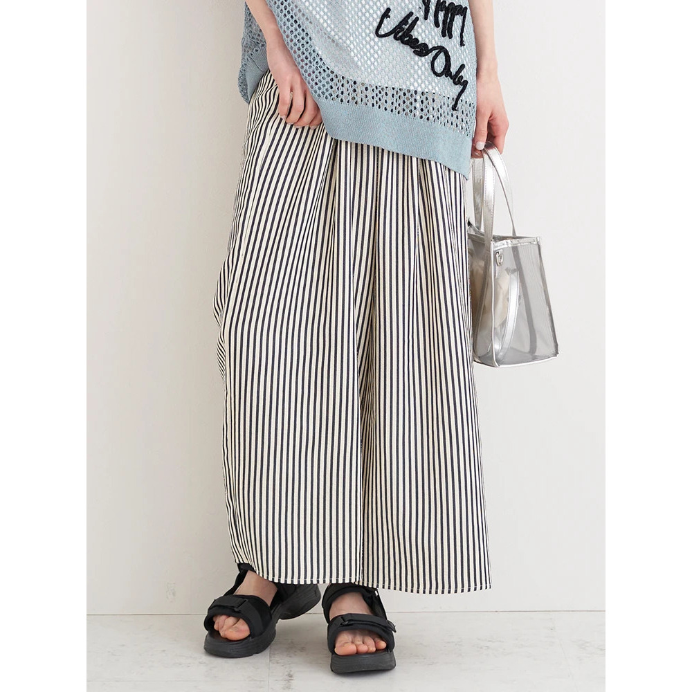 サッカーストライプワイドパンツ