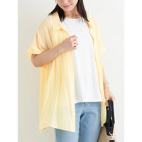 [SET]レーヨン混シアーシャツ×ビジュータンクトップ