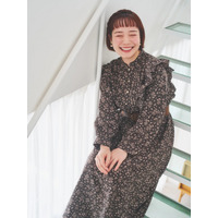 花柄フリルワンピース