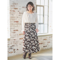 【WEB限定】花柄ドッキングワンピース