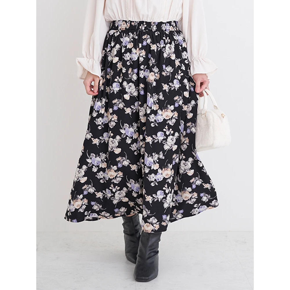 【WEB限定】花柄ドッキングワンピース26