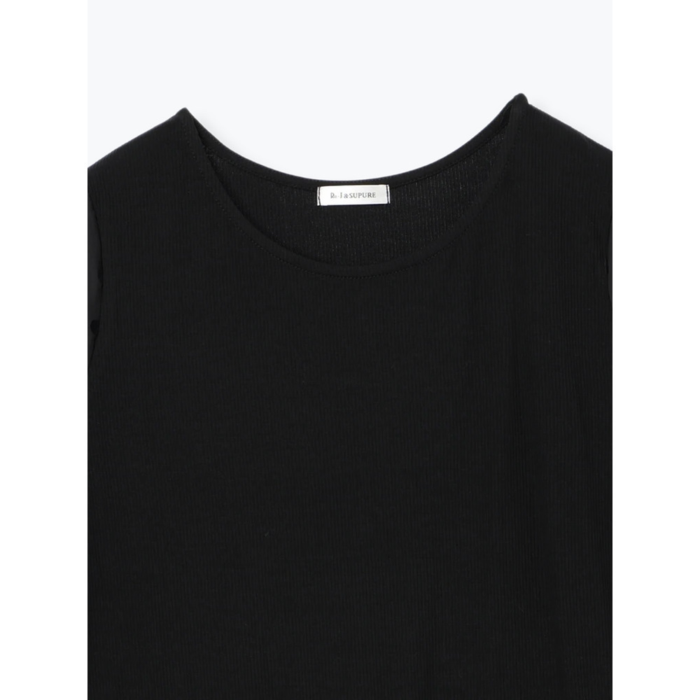 リブ×ドットペプラムトップス14