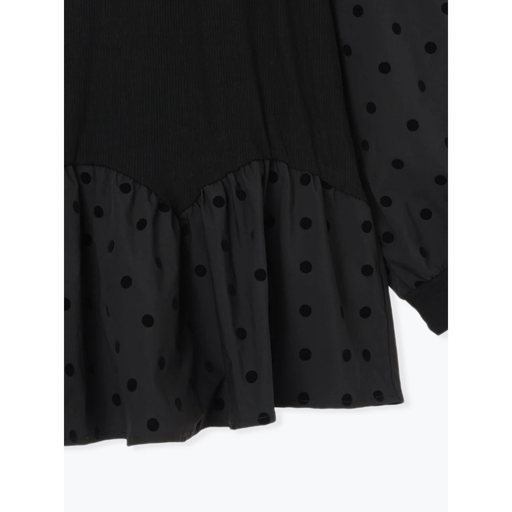 リブ×ドットペプラムトップス16