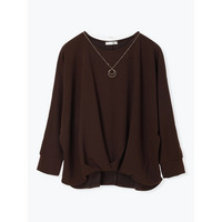 アクセサリー付き裾タックドルマンプルオーバー