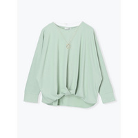 アクセサリー付き裾タックドルマンプルオーバー