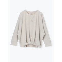 アクセサリー付き裾タックドルマンプルオーバー