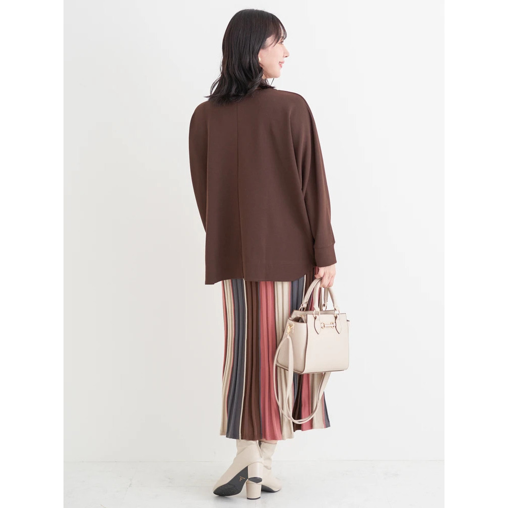アクセサリー付き裾タックドルマンプルオーバー10