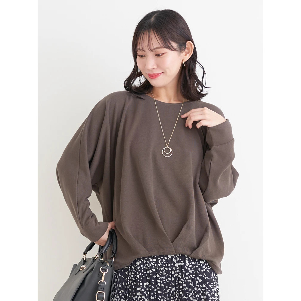 アクセサリー付き裾タックドルマンプルオーバー11