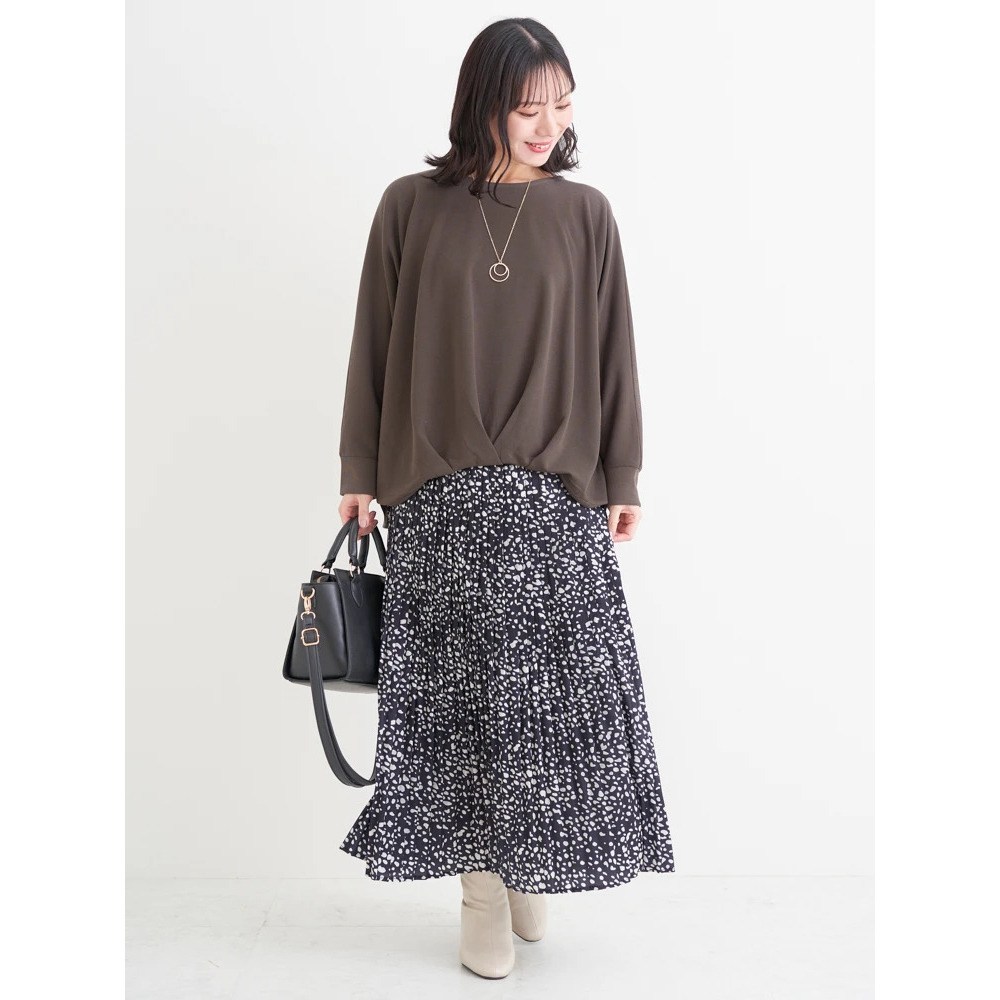 アクセサリー付き裾タックドルマンプルオーバー12