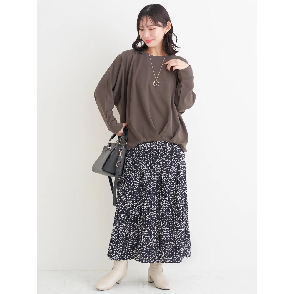 アクセサリー付き裾タックドルマンプルオーバー13