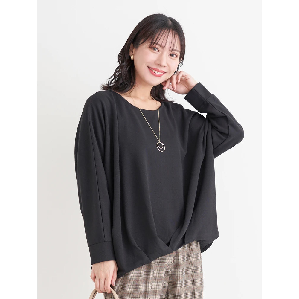 アクセサリー付き裾タックドルマンプルオーバー16