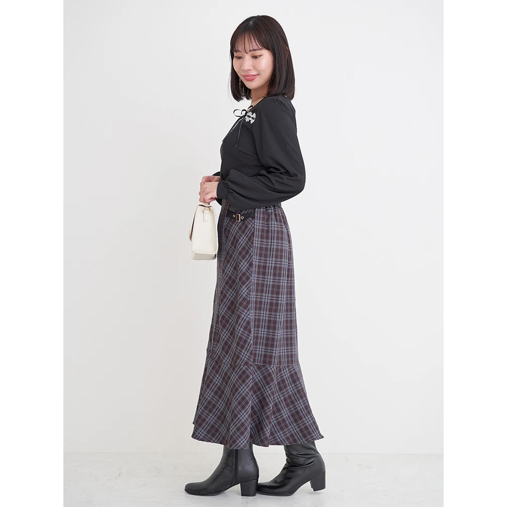 レース×リボンスクエアネックトップス10