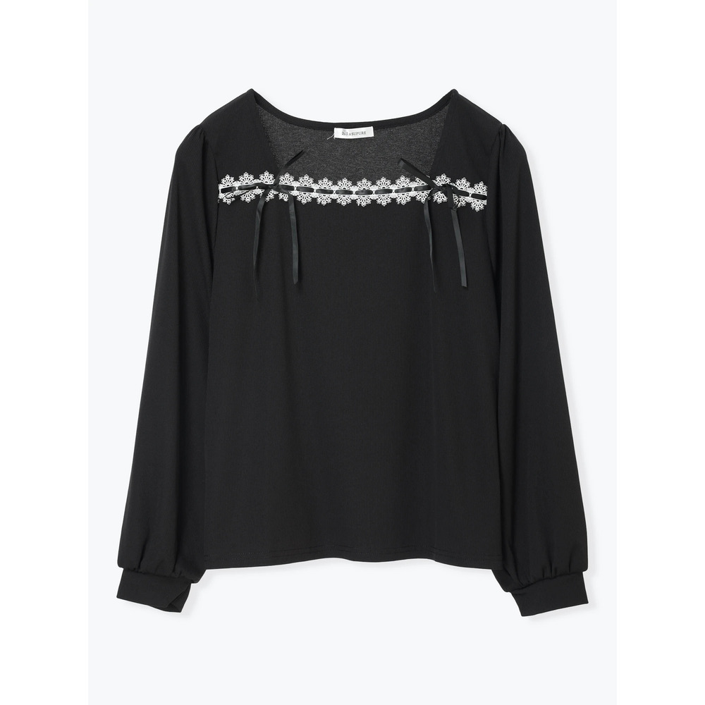 レース×リボンスクエアネックトップス20