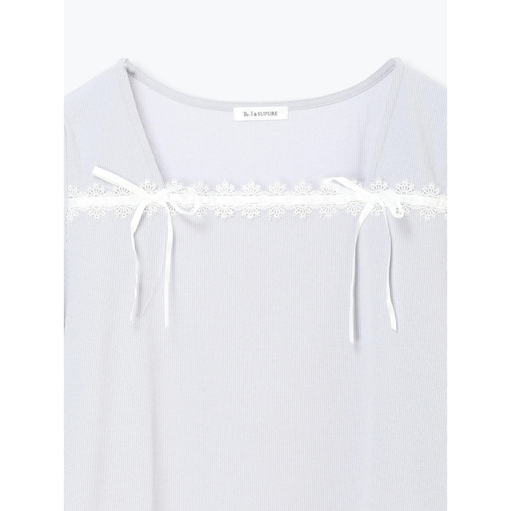 レース×リボンスクエアネックトップス23