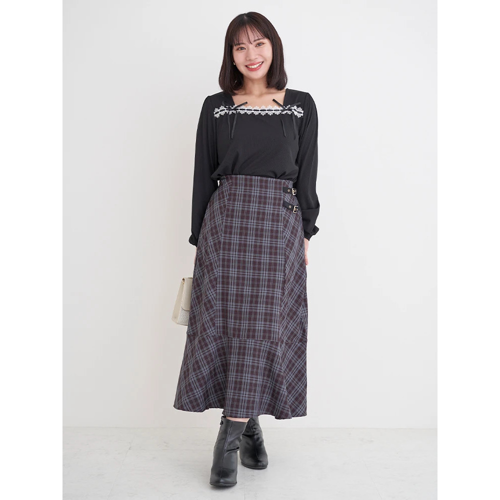 レース×リボンスクエアネックトップス8