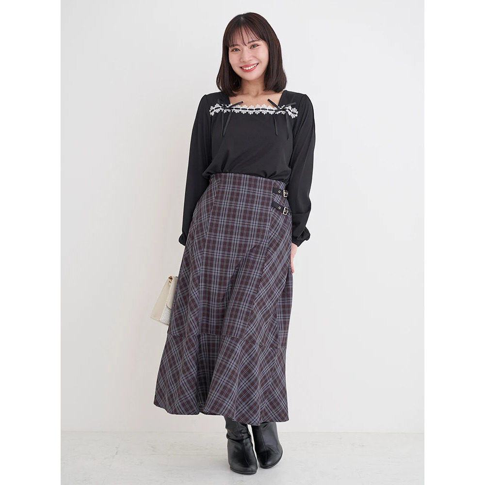 レース×リボンスクエアネックトップス9