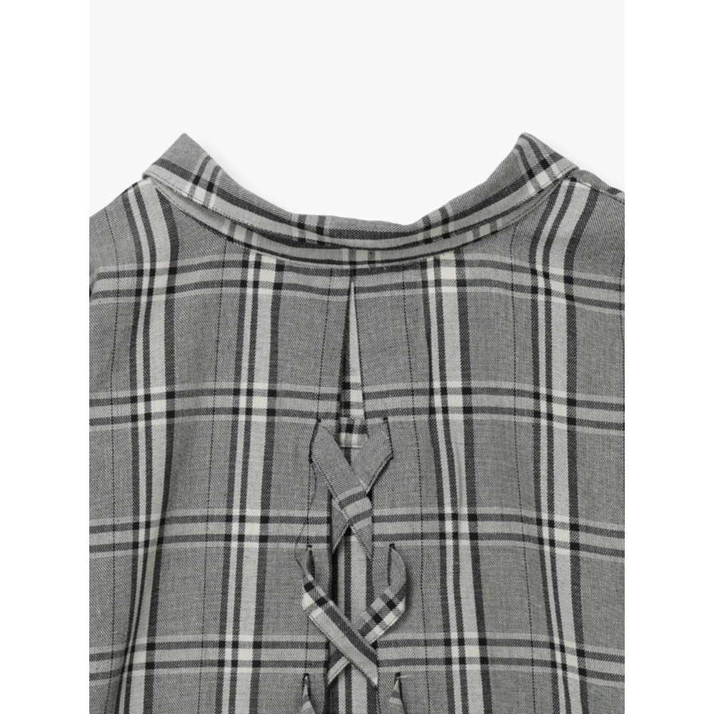 チェック柄バックレースアップスキッパーシャツ16