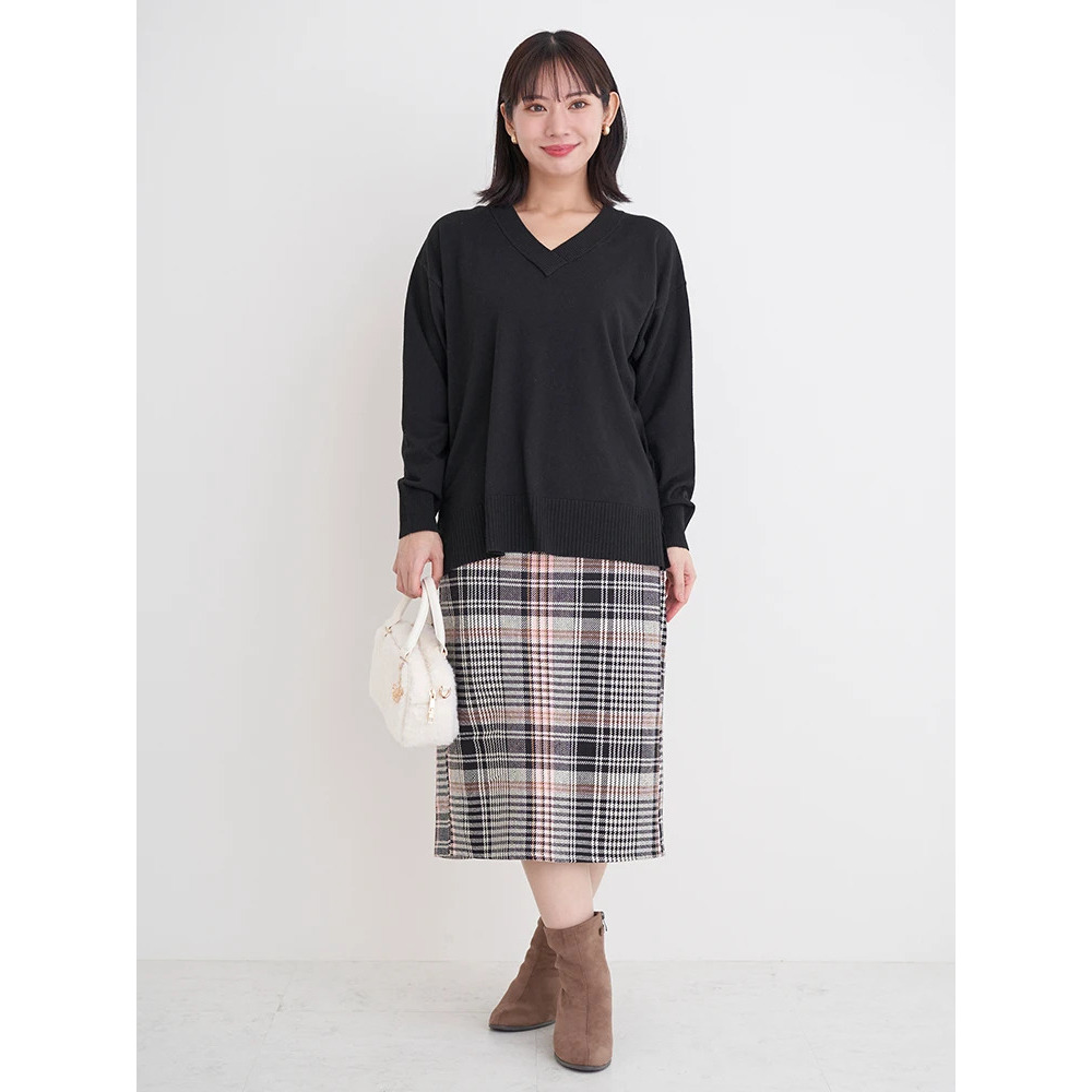 スフレタッチVネックニットトップス15