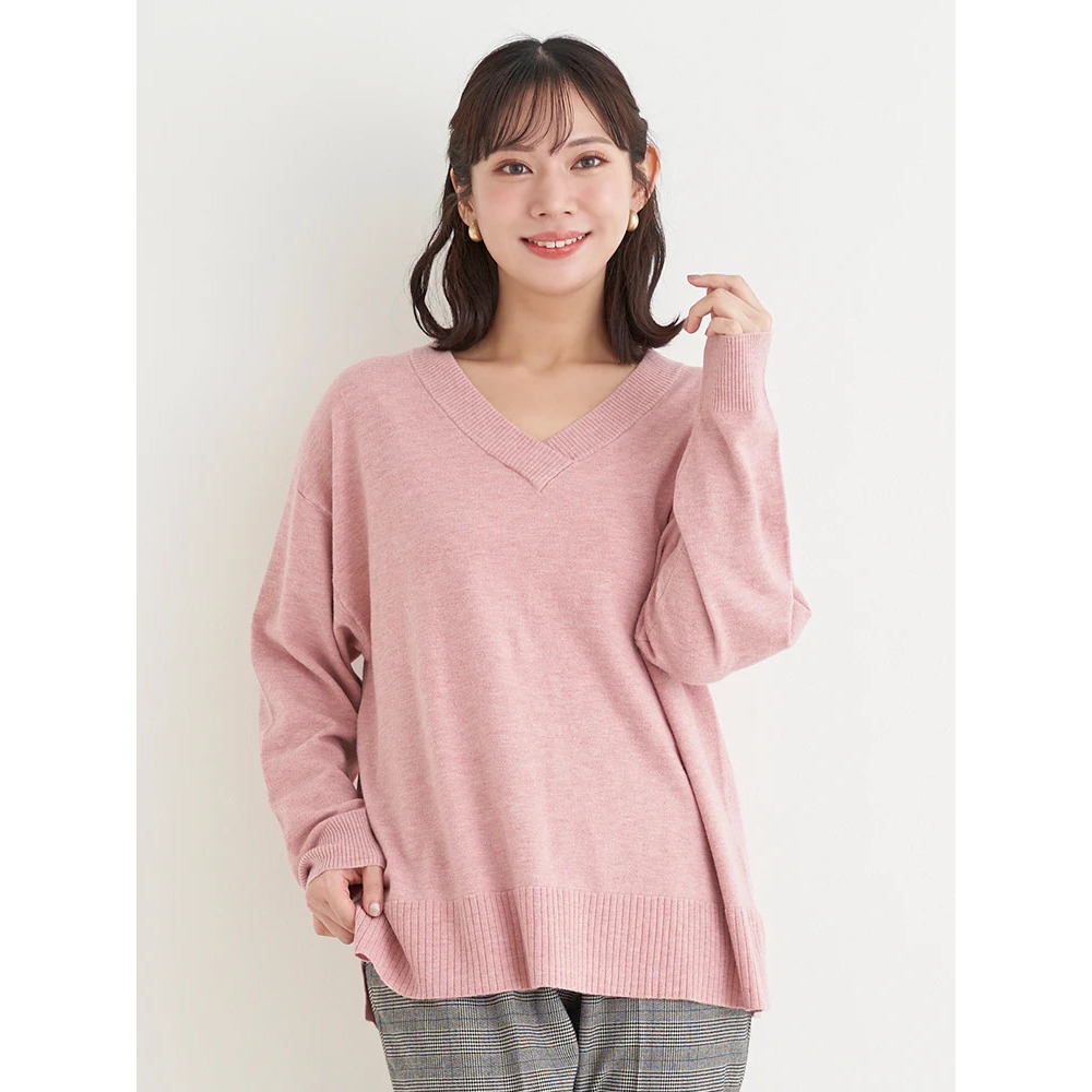 スフレタッチVネックニットトップス17