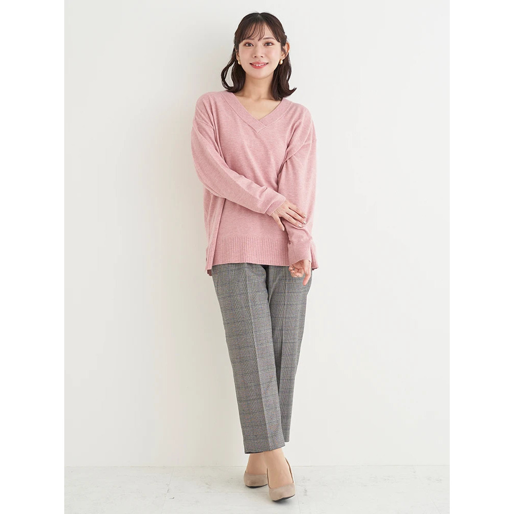 スフレタッチVネックニットトップス20