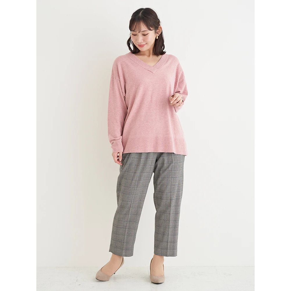 スフレタッチVネックニットトップス21