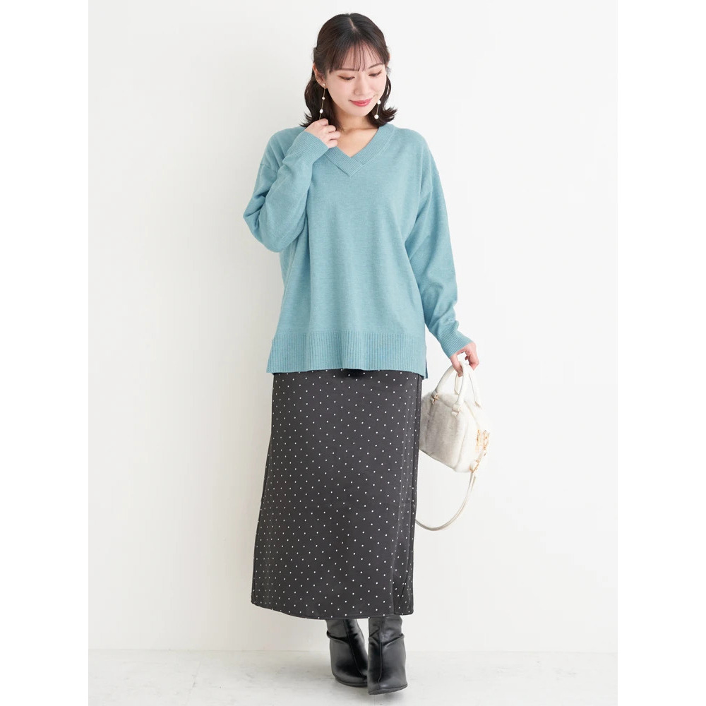 スフレタッチVネックニットトップス30