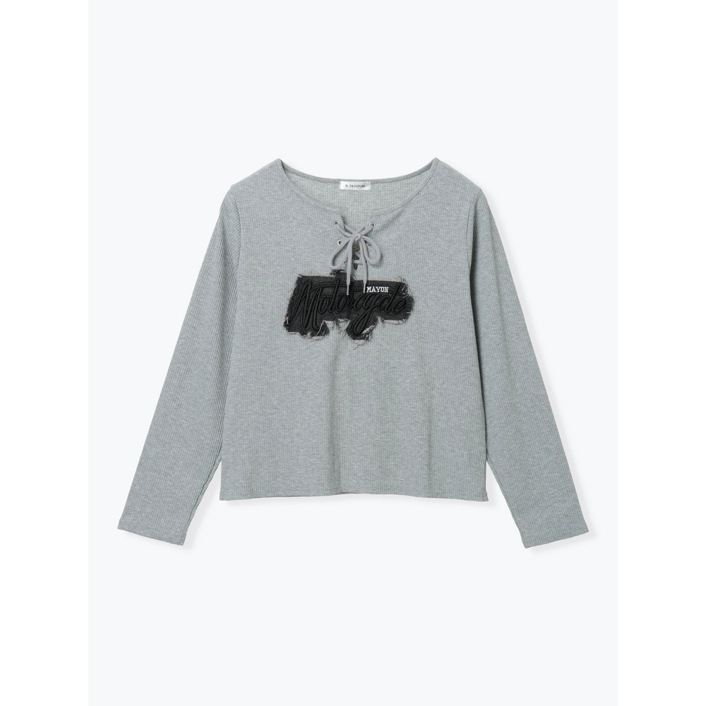 ロゴ刺繍ワッペン付きレースアップトップス28