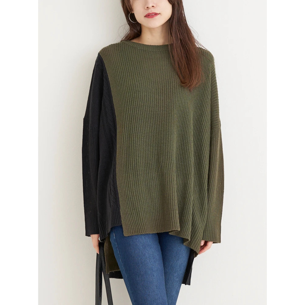 パッチワークニットプルオーバー20