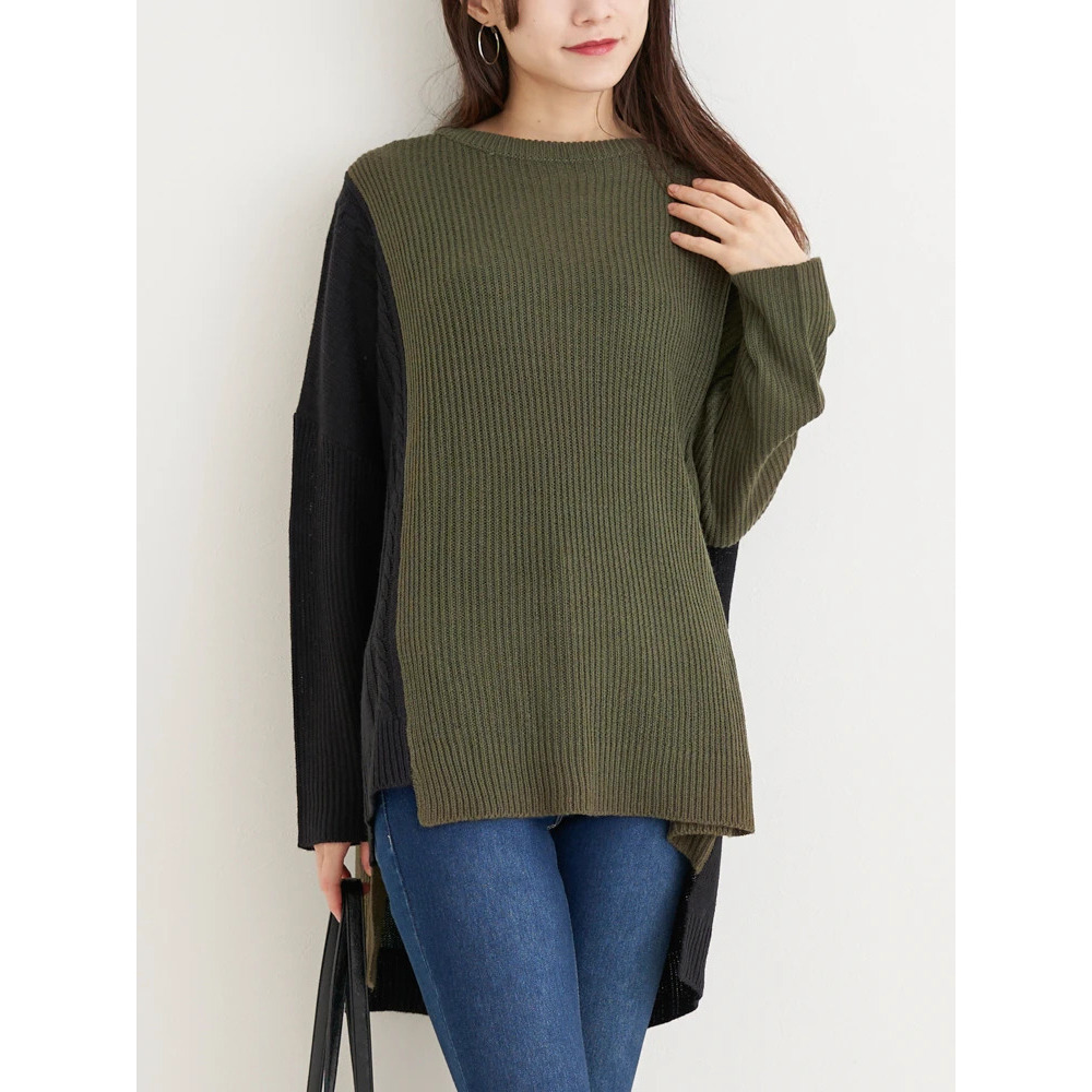 パッチワークニットプルオーバー21