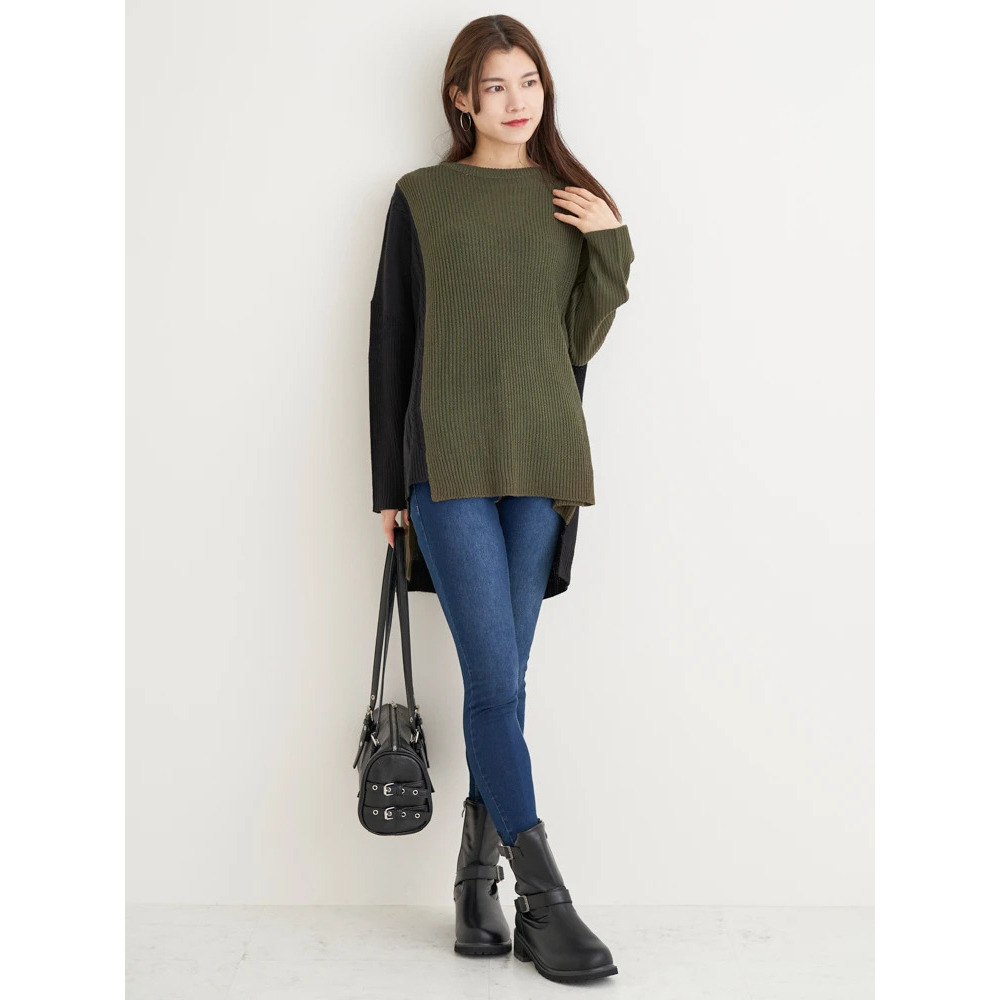 パッチワークニットプルオーバー24