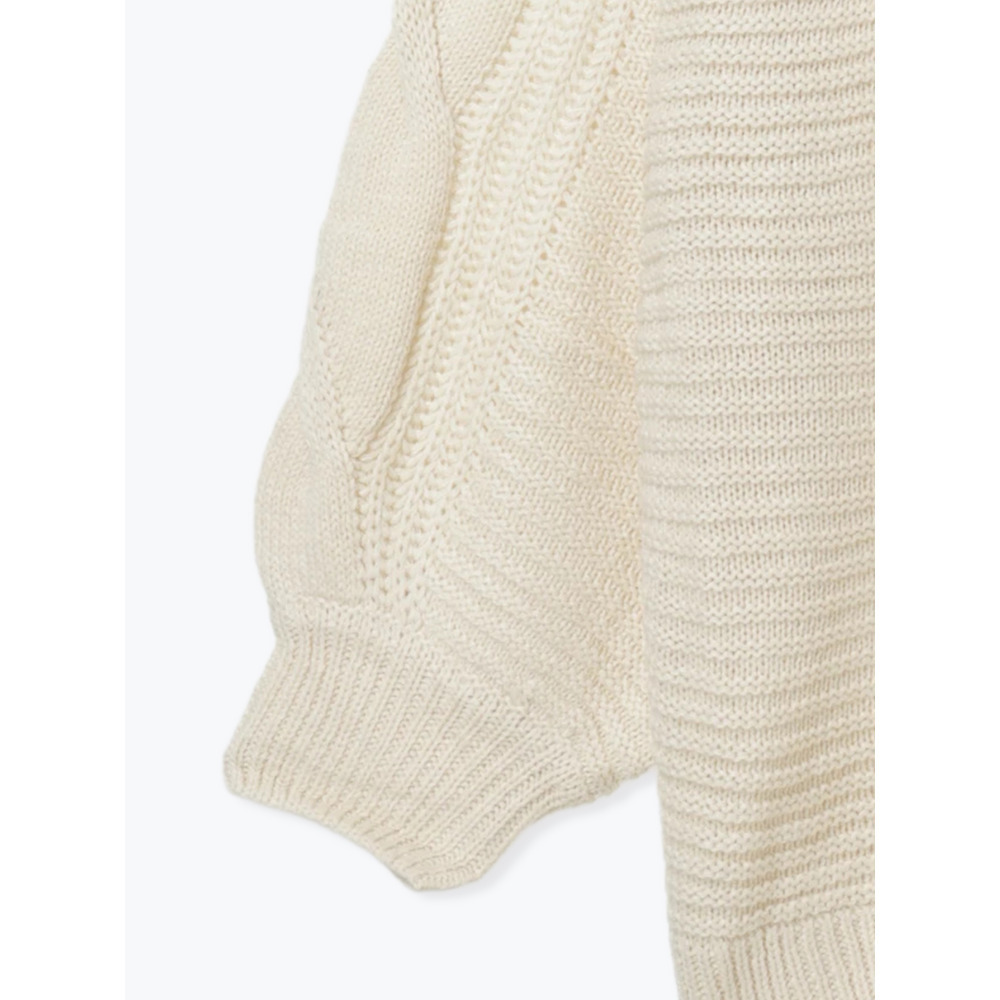 ケーブル編みVネックオフショルニットトップス18