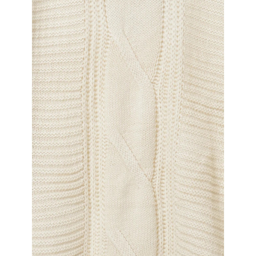 ケーブル編みVネックオフショルニットトップス21