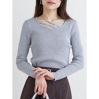 フロントクロスリブラメニットプルオーバー