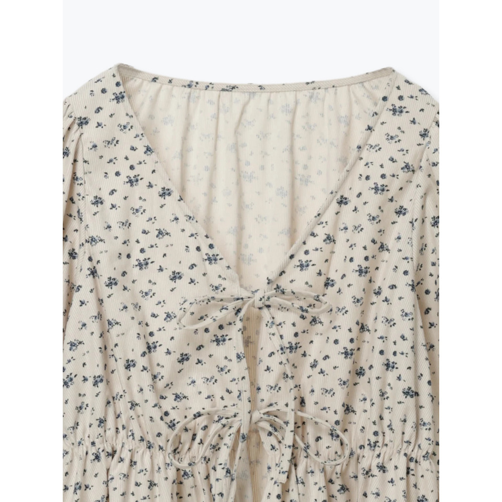 【WEB限定】花柄Wリボンカーディガン18