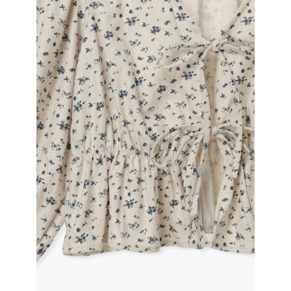 【WEB限定】花柄Wリボンカーディガン20