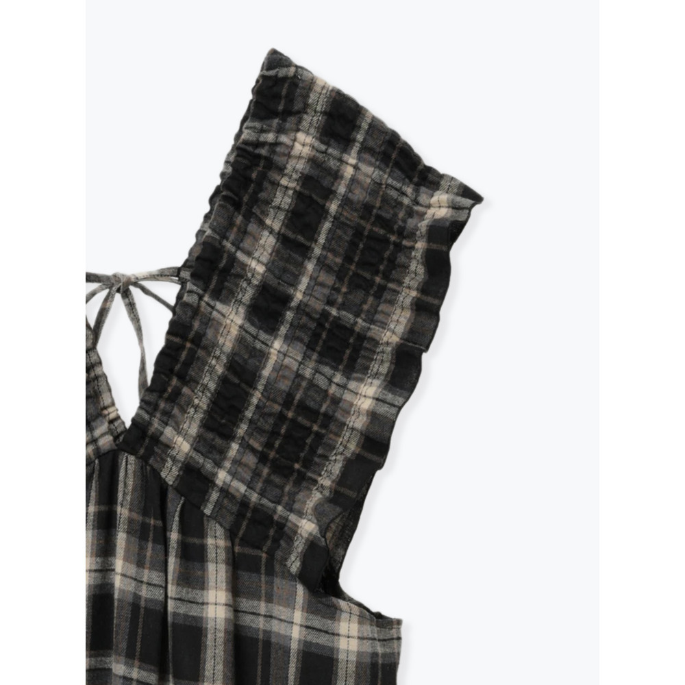 チェック柄シャーリングワンピース18