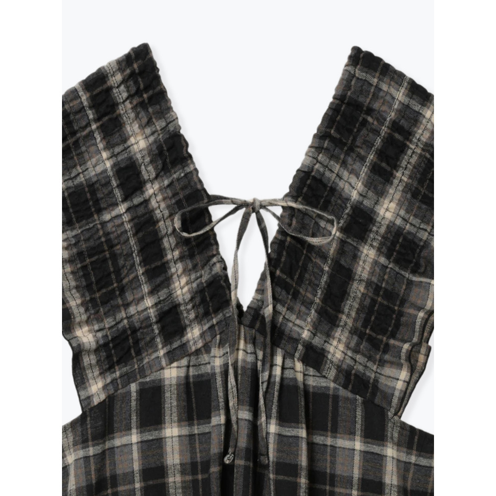 チェック柄シャーリングワンピース20