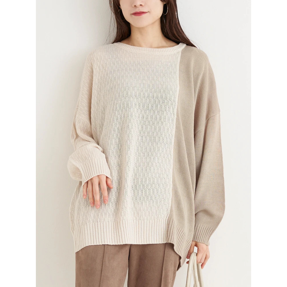 配色ニットプルオーバー10