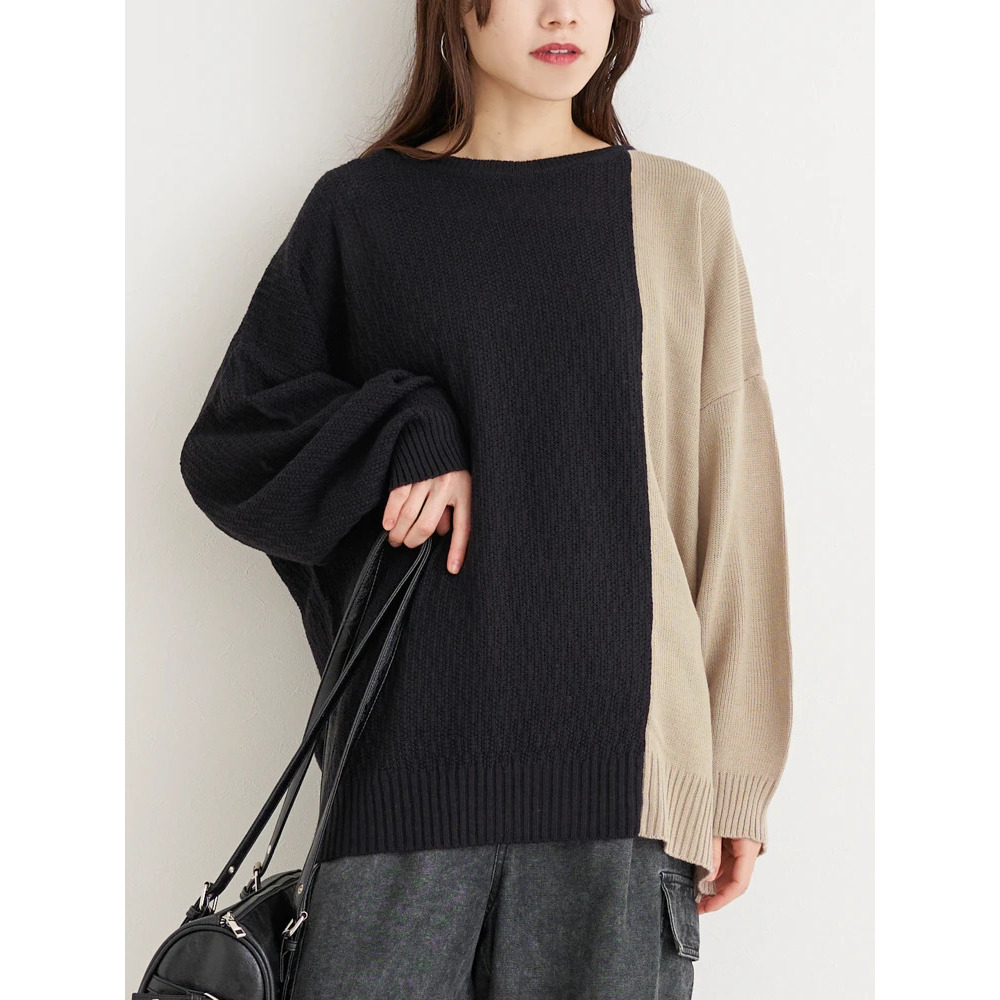配色ニットプルオーバー14