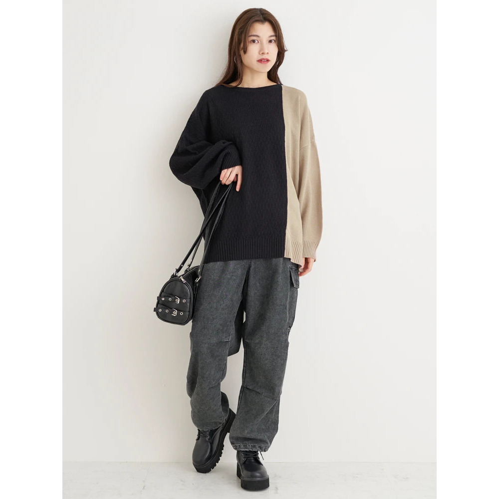 配色ニットプルオーバー17