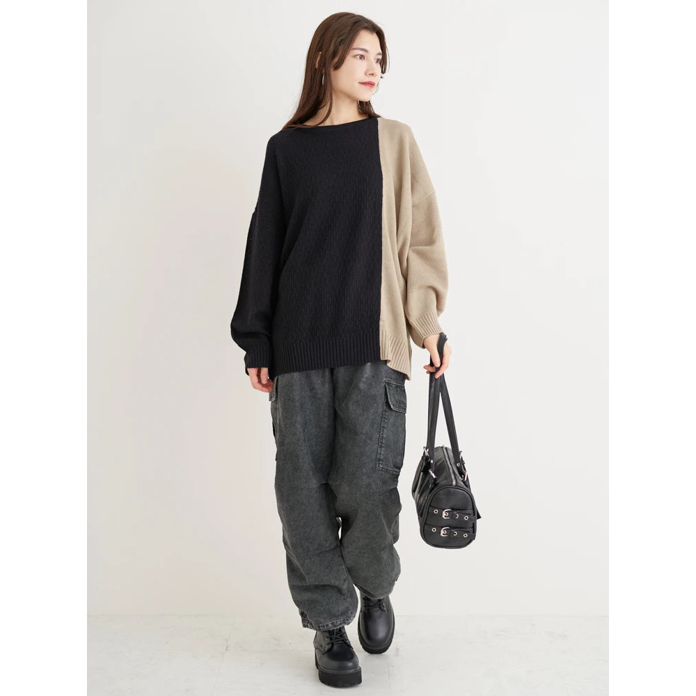 配色ニットプルオーバー18